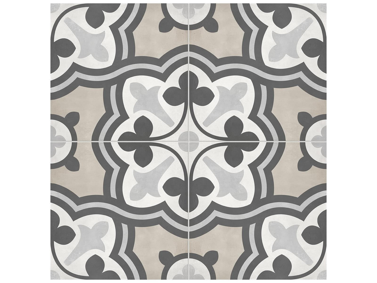 Anatolia - Form - Sand - Tuile décorative Baroque de porcelaine émaillée mate 20 x 20 cm (8 x 8 po)