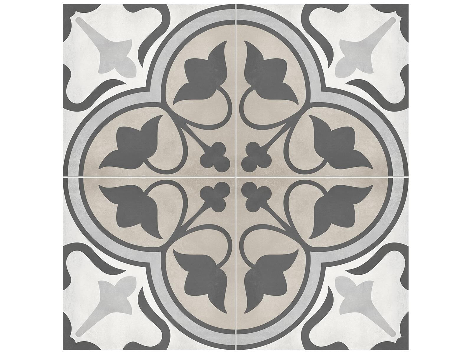 Anatolia - Form - Sand - Tuile décorative Clover de porcelaine émaillée mate 20 x 20 cm (8 x 8 po)