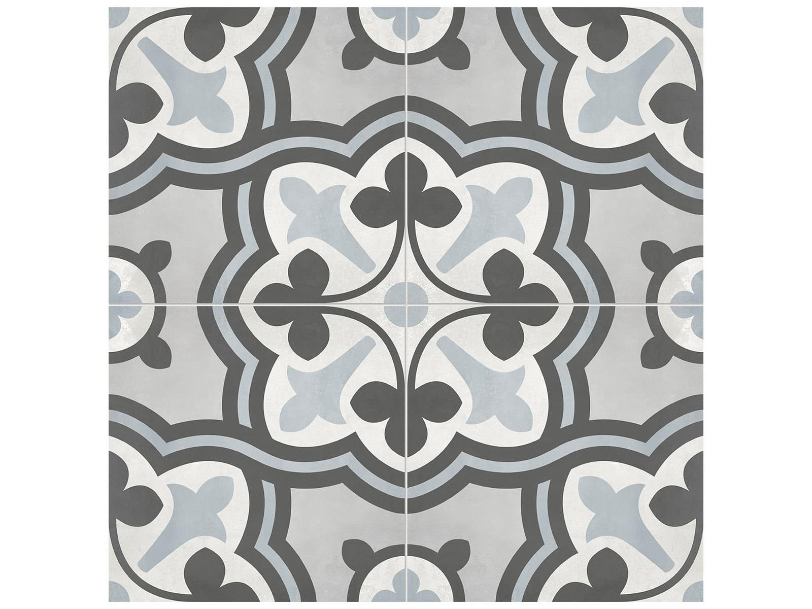 Anatolia - Form - Tide - Tuile décorative Baroque de porcelaine émaillée mate 20 x 20 cm (8 x 8 po)