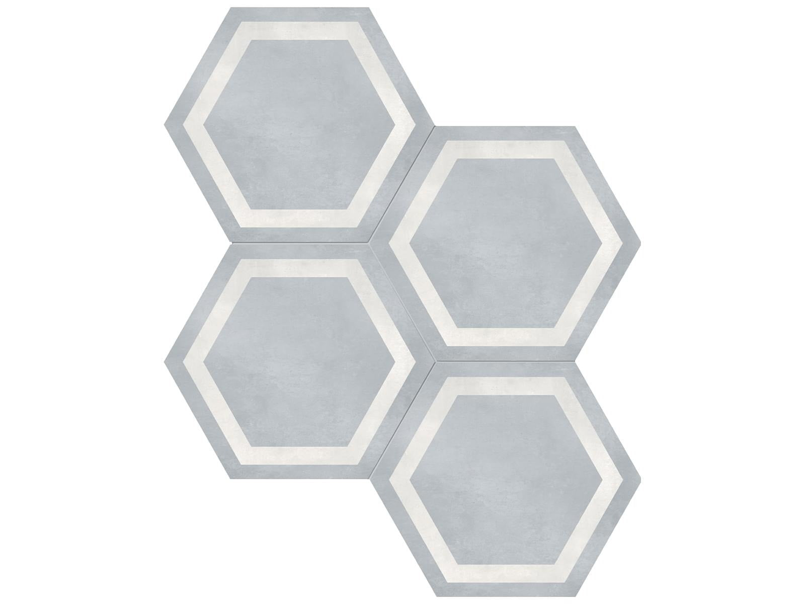 Anatolia - Form - Tide - Tuile hexagonale encadrée de porcelaine émaillée mate 17,5 cm (7 po)