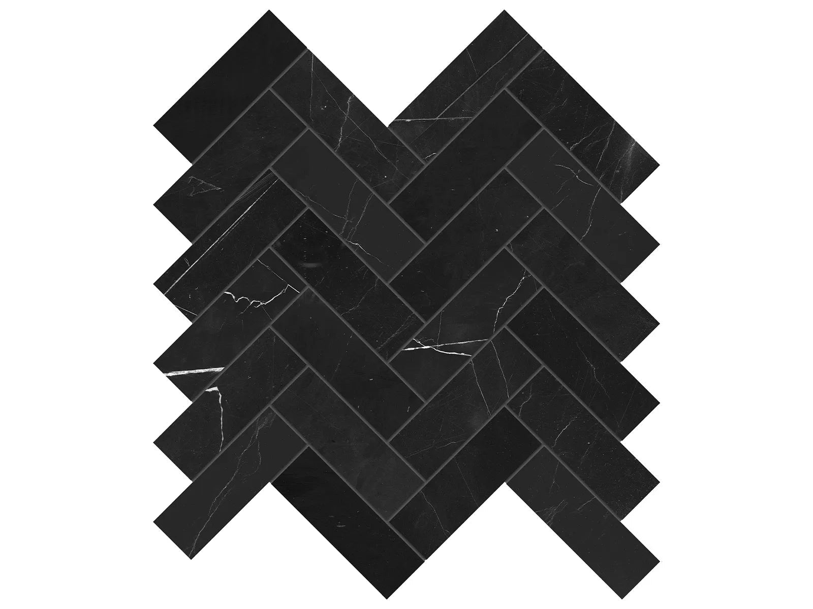 Anatolia - Galaxia Nero Mosaïque - 1.25" x 4" Herringbone ||5001-0302-0 - Ceramed