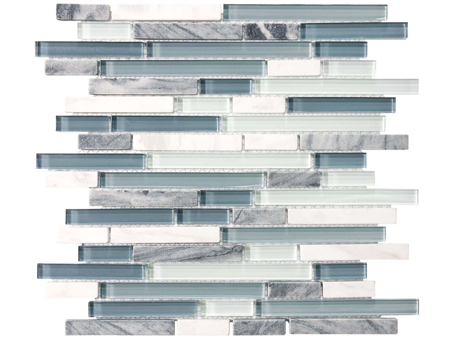 Anatolia - Glass Stone - Waterfall - Mosaïque de verre et pierre à bandes aléatoires, fini mixte