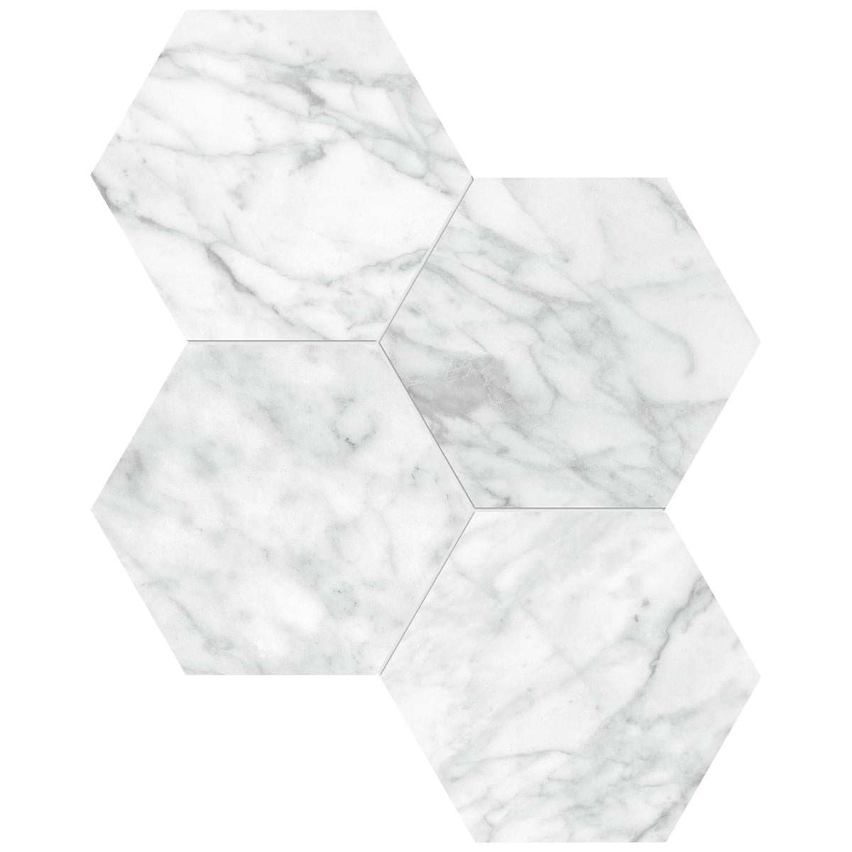 Anatolia - La Marca - Carrara Gioia - Mosaïque Hexagon adoucie 15 cm (6 po) ||4501-0334-2 - Ceramed