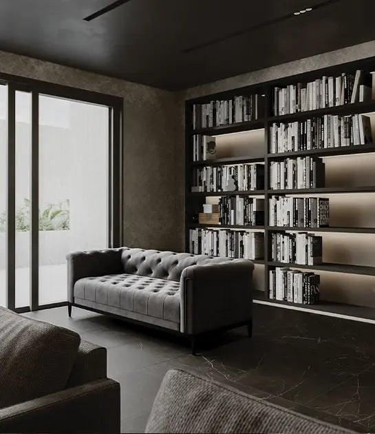 Anatolia - La Marca - Nero Venato - Bordure bullnose porcelaine adouci 3 x 12 po ||4502-0289-1 - Ceramed