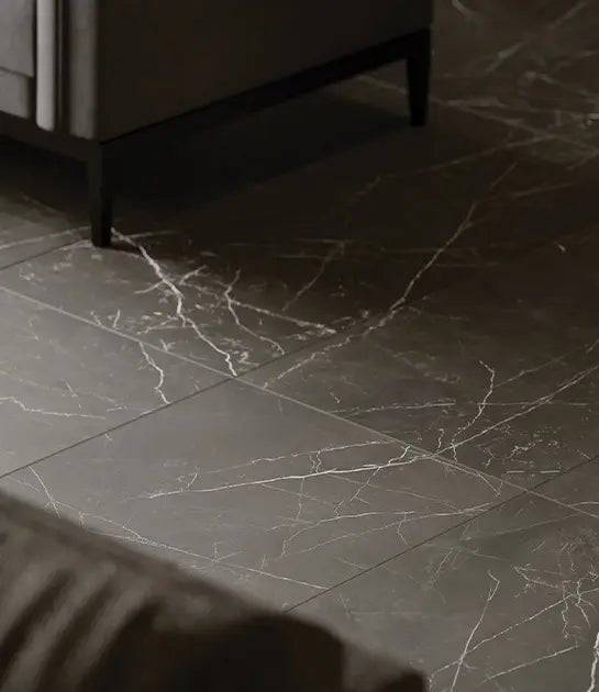 Anatolia - La Marca - Nero Venato - Bordure bullnose porcelaine adouci 3 x 12 po ||4502-0289-1 - Ceramed