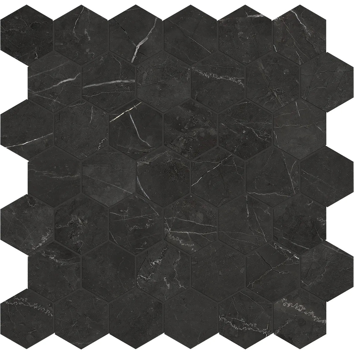 Anatolia - La Marca - Nero Venato - Mosaïque Hexagone 2 po adouci ||4501-0348-2 - Ceramed