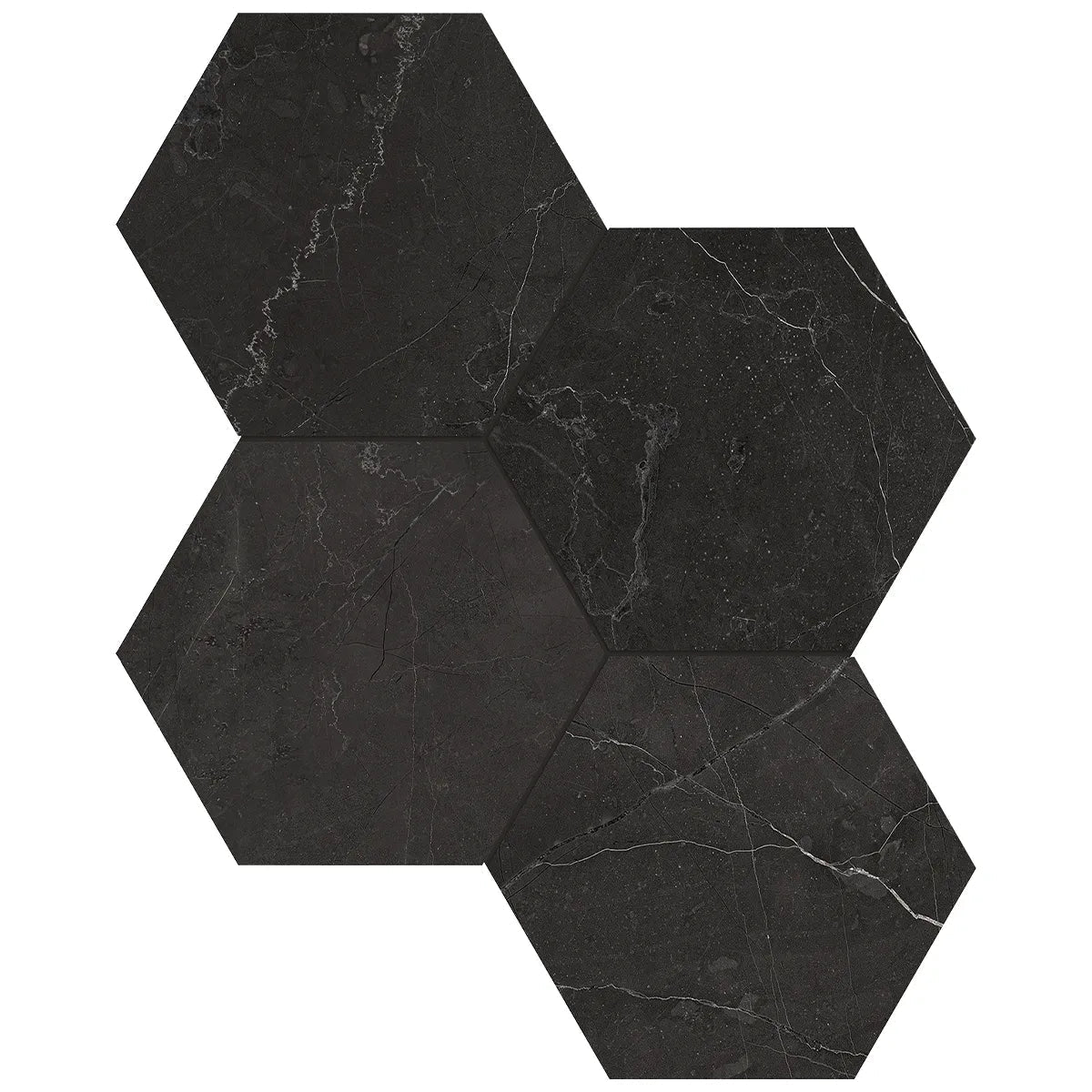 Anatolia - La Marca - Nero Venato - Mosaïque Hexagone 6 po adouci ||4501-0330-2 - Ceramed