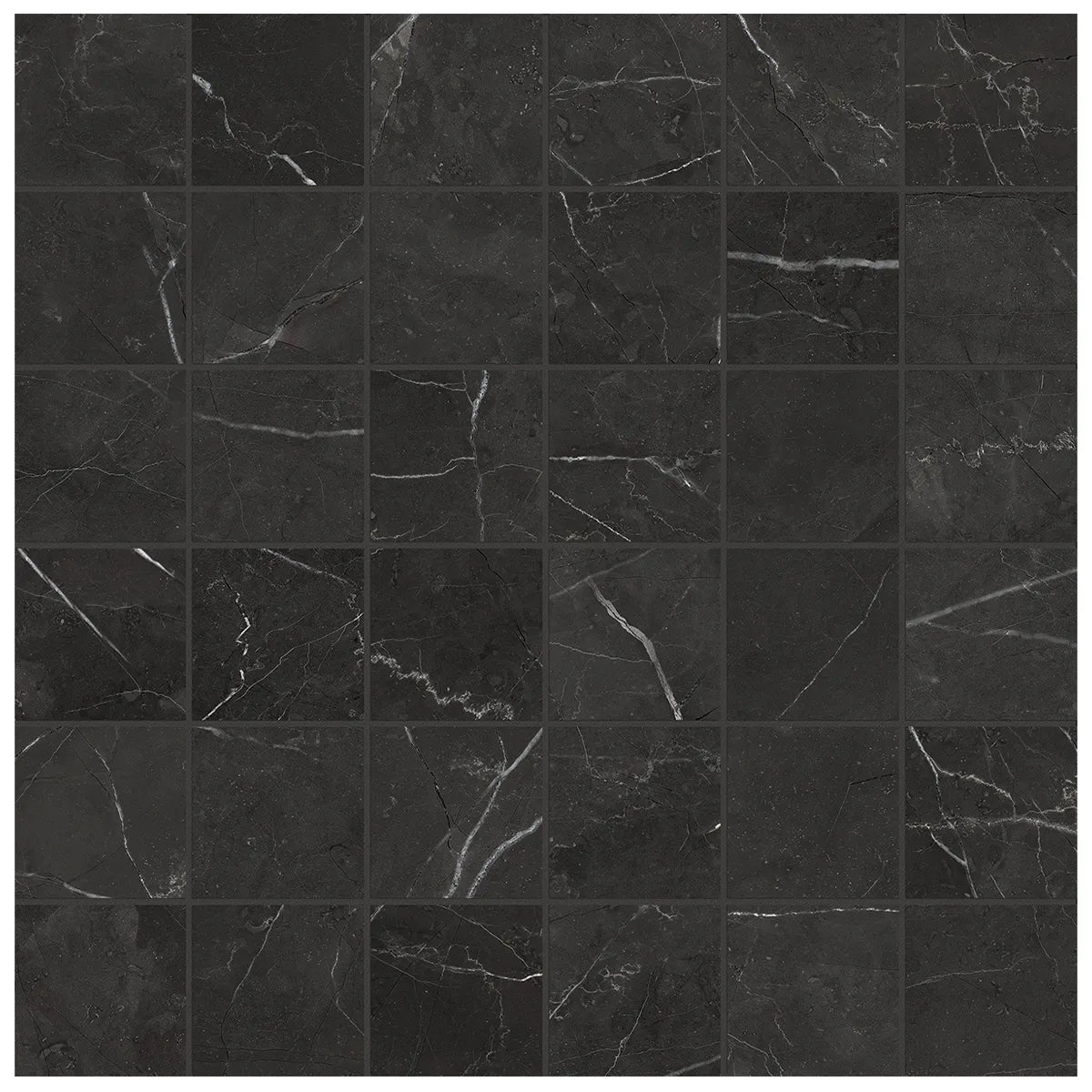 Anatolia - La Marca - Nero Venato - Mosaïque Square 2 x 2 po adouci ||4501-0366-2 - Ceramed