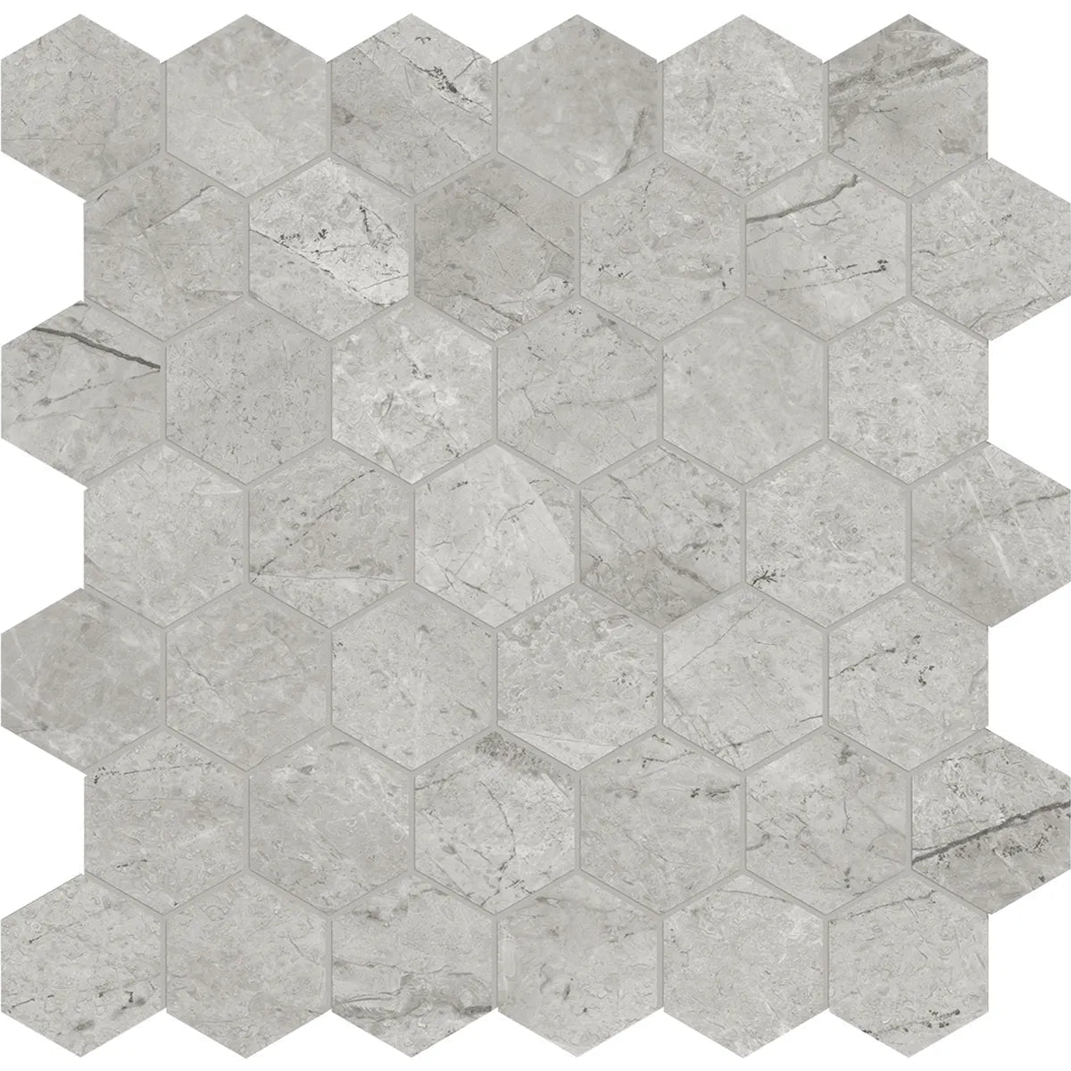 Anatolia - La Marca - Paradiso Argento - Mosaïque Hexagone 2 po poli ||4501-0344-1 - Ceramed
