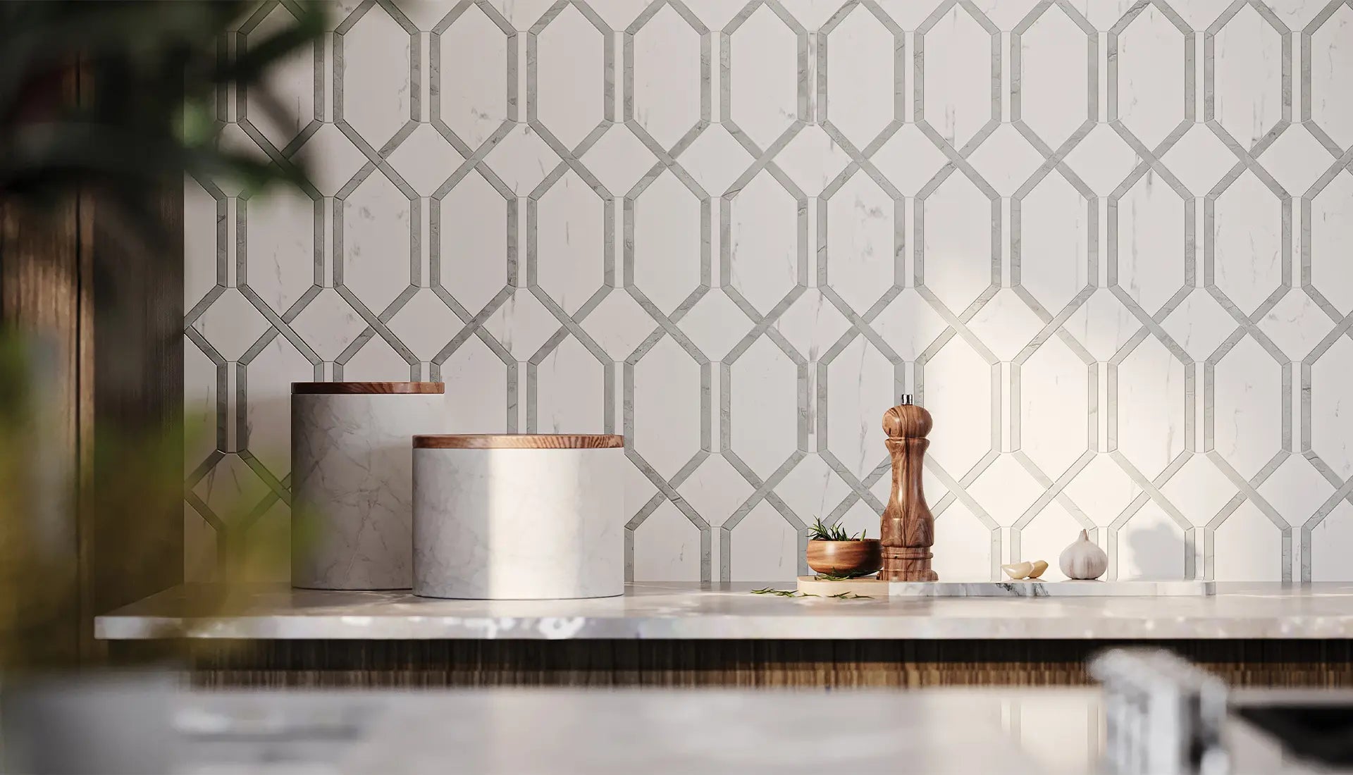 Anatolia - La Marca - Statuario Nuovo - Bordure bullnose porcelaine adouci 3 x 12 po ||4502-0297-1 - Ceramed