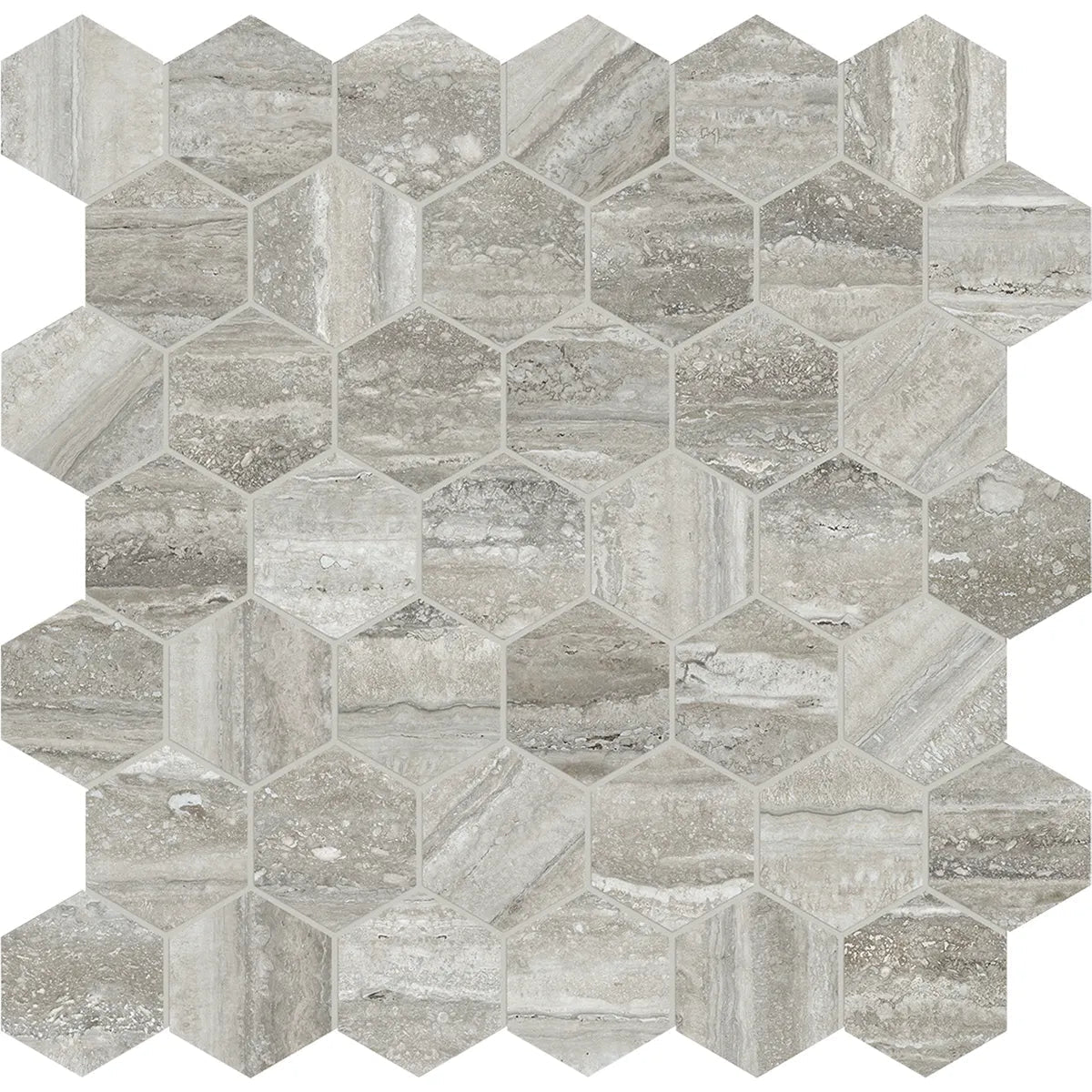Anatolia - La Marca - Travertino Instrata - Mosaïque Hexagon poli 5 cm (2 po) ||4501-0346-0 - Ceramed