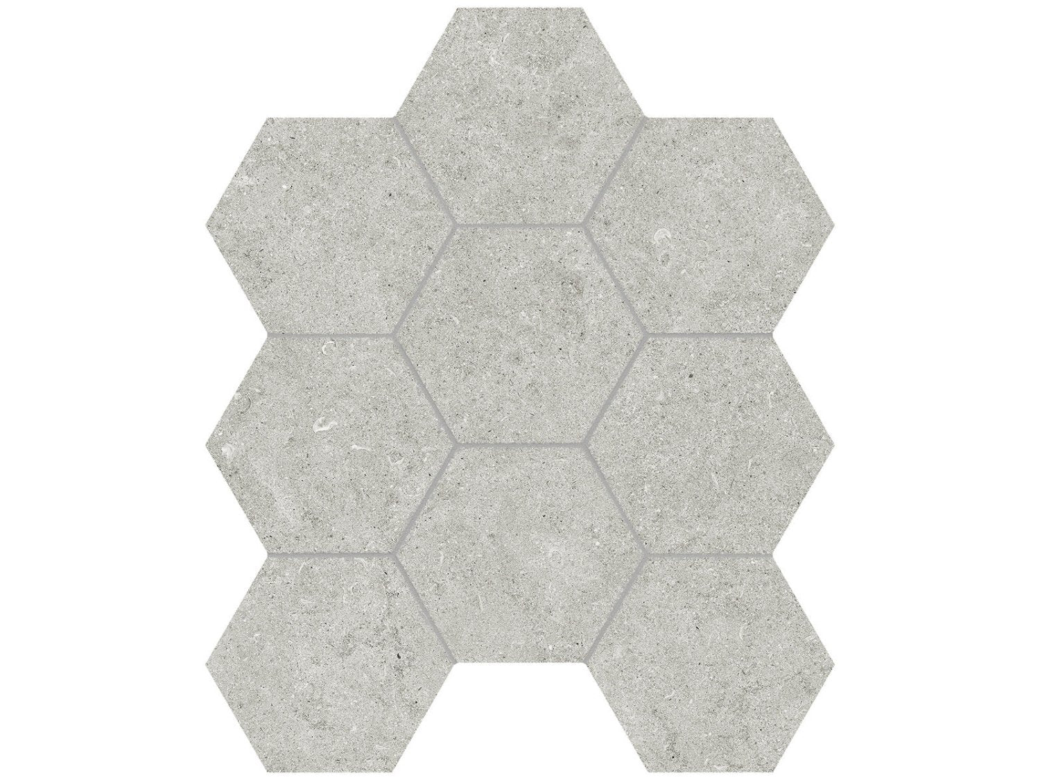 Anatolia - Lithoform - Crosscut Twilight - Mosaïque hexagonale de porcelaine colorée dans la masse, fini mat organique 10 cm (4 po)