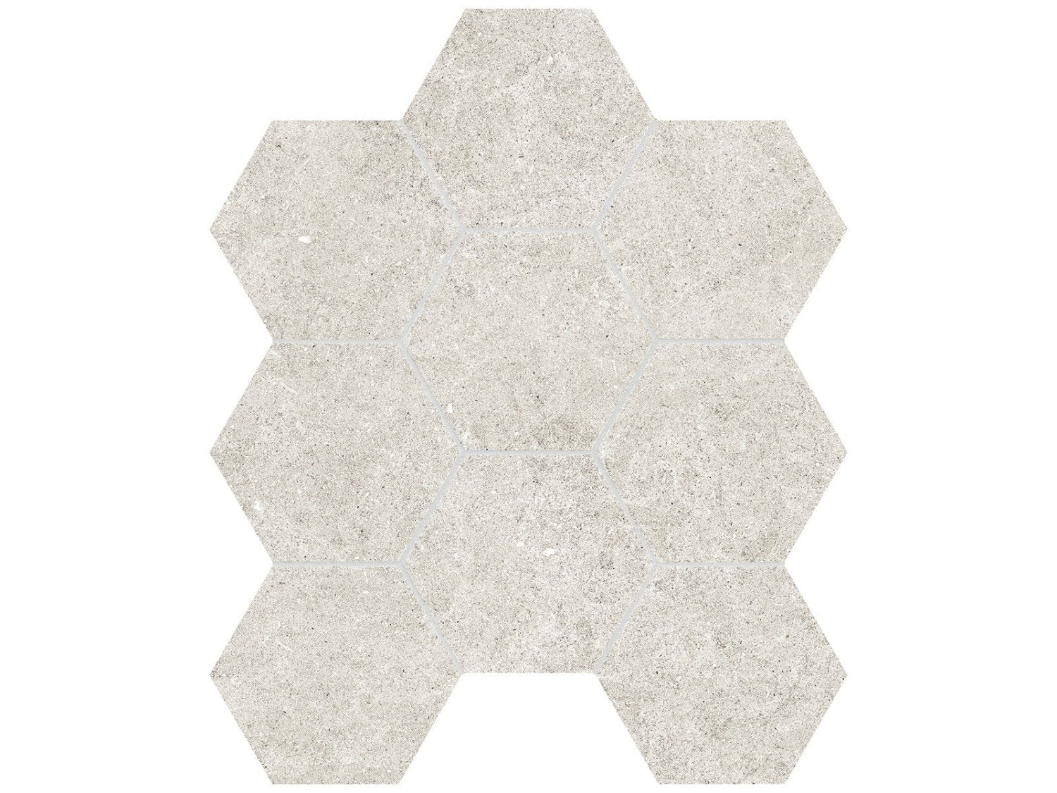 Anatolia - Lithoform - Crosscut Vista - Mosaïque hexagonale de porcelaine colorée dans la masse, fini mat organique 10 cm (4 po)