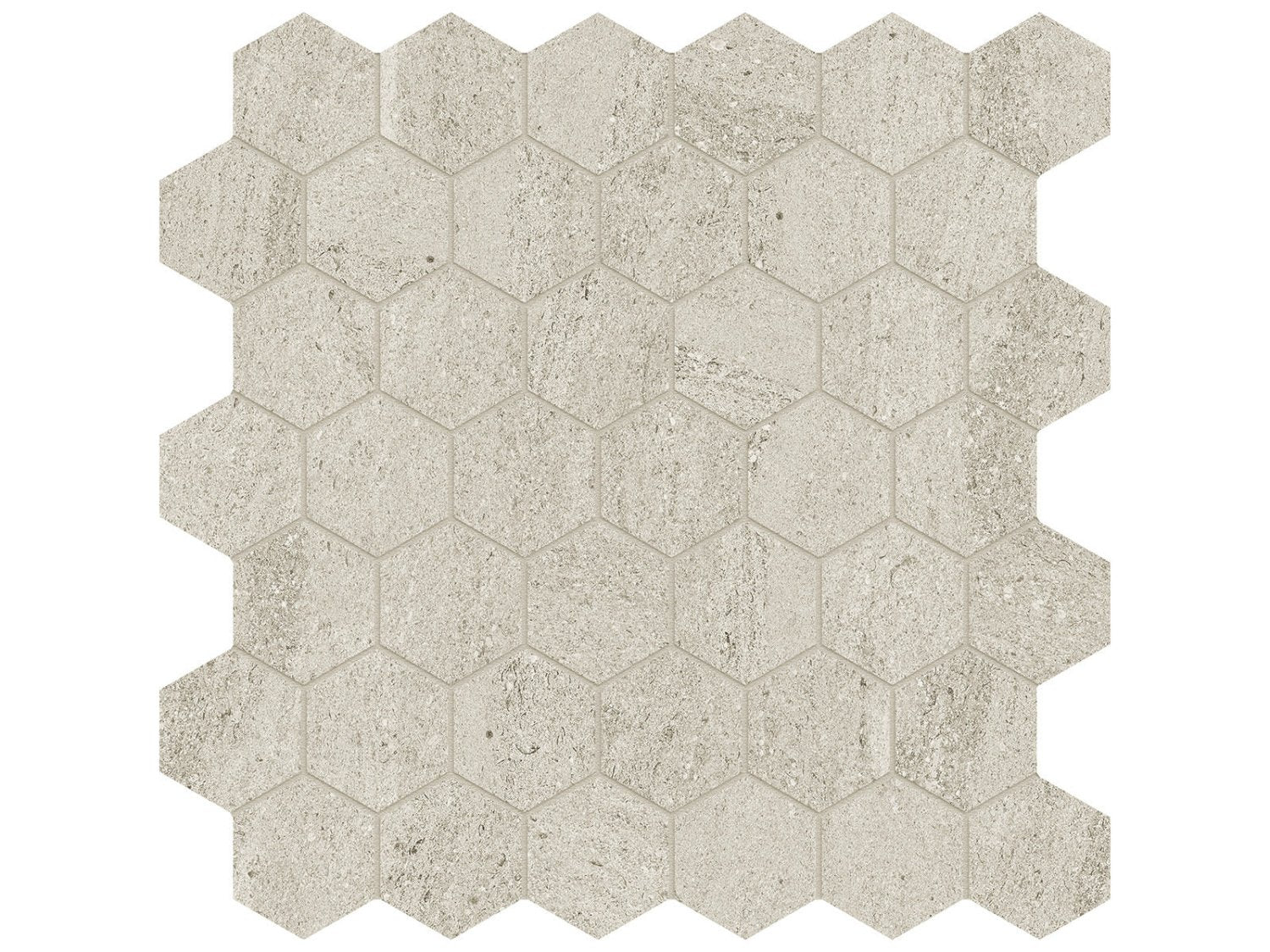 Anatolia - Lithoform - Veincut Coast - Mosaïque hexagonale de porcelaine colorée dans la masse, fini mat organique 5 cm (2 po)