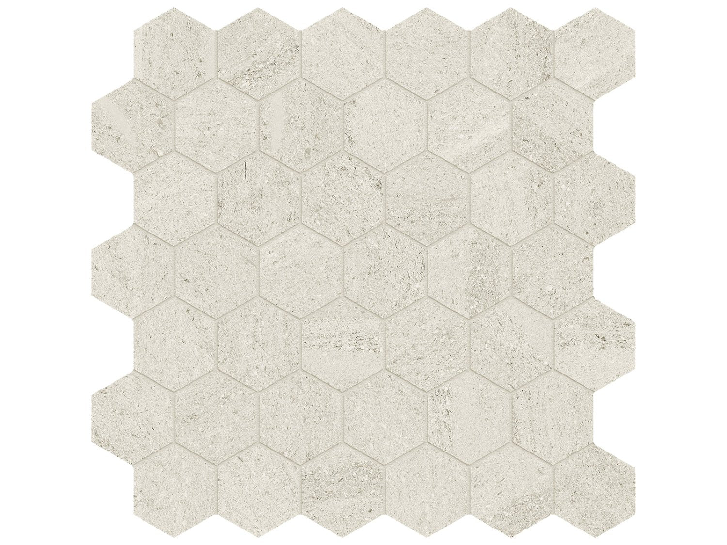 Anatolia - Lithoform - Veincut Dunes - Mosaïque hexagonale de porcelaine colorée dans la masse, fini mat organique 5 cm (2 po)