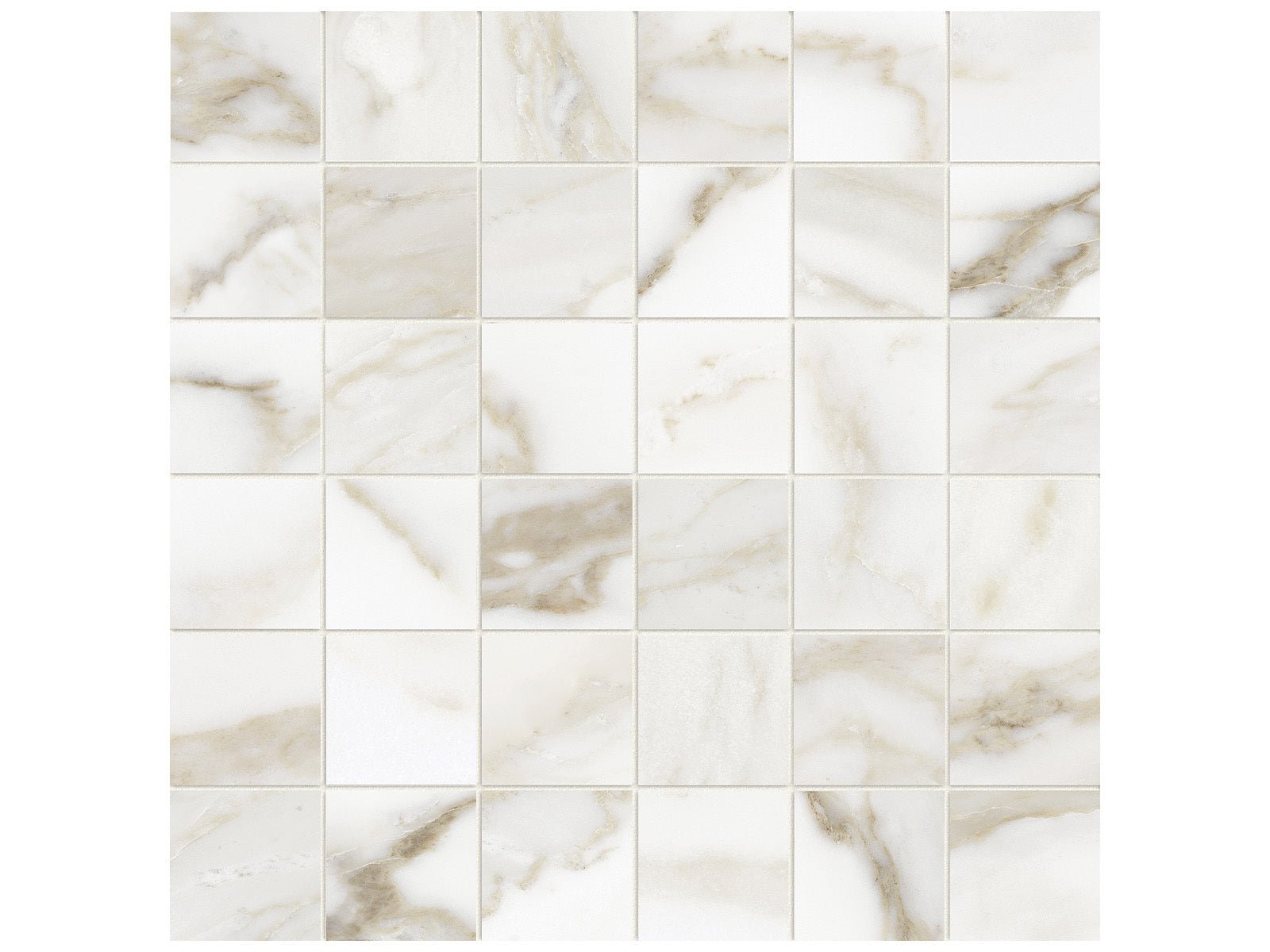 Anatolia - Lumino - Calacatta - Mosaïque de porcelaine émaillée mate 5 x 5 cm (2 x 2 po)