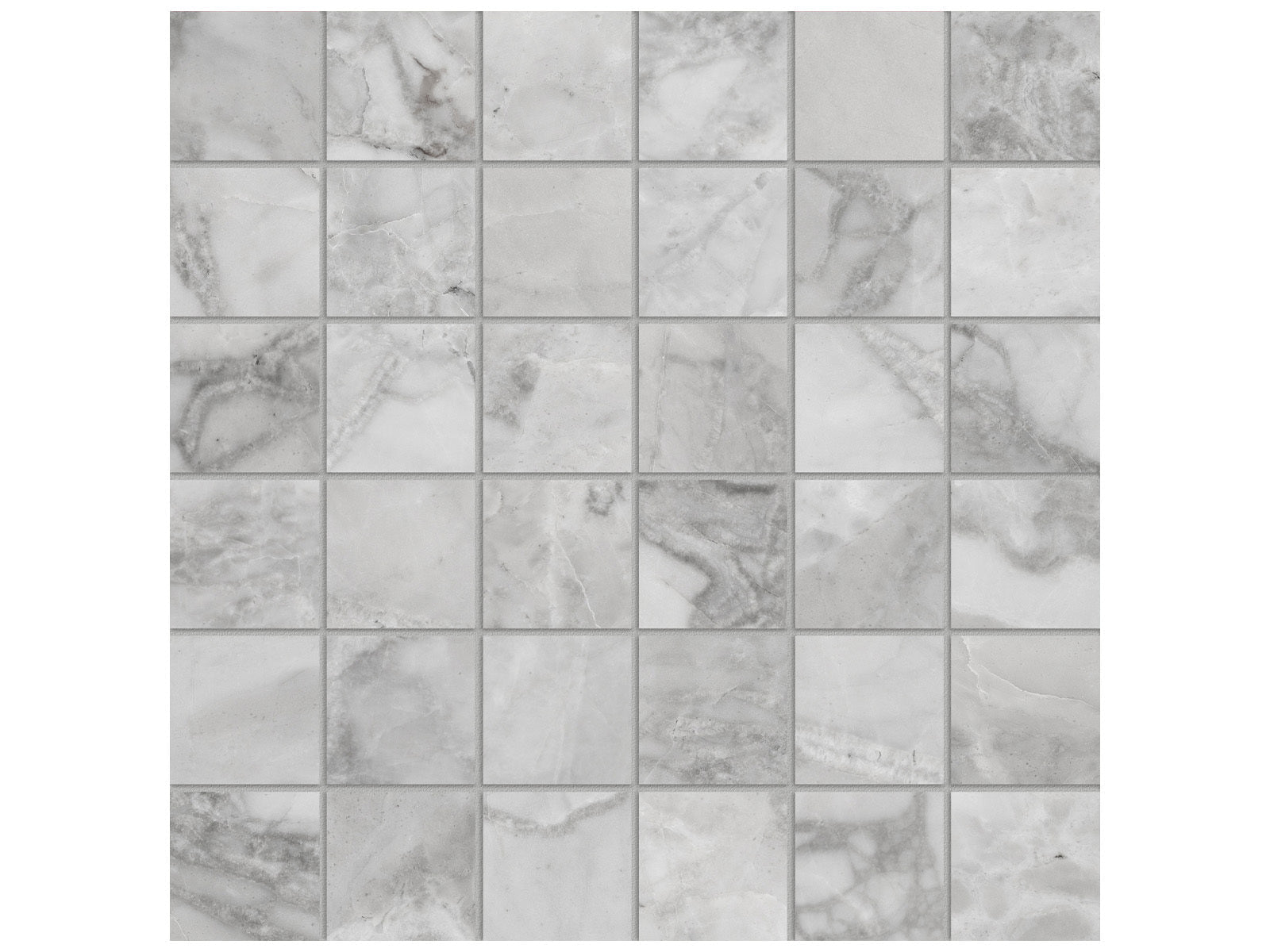 Anatolia - Lumino - Grigio - Mosaïque de porcelaine émaillée mate 5 x 5 cm (2 x 2 po)