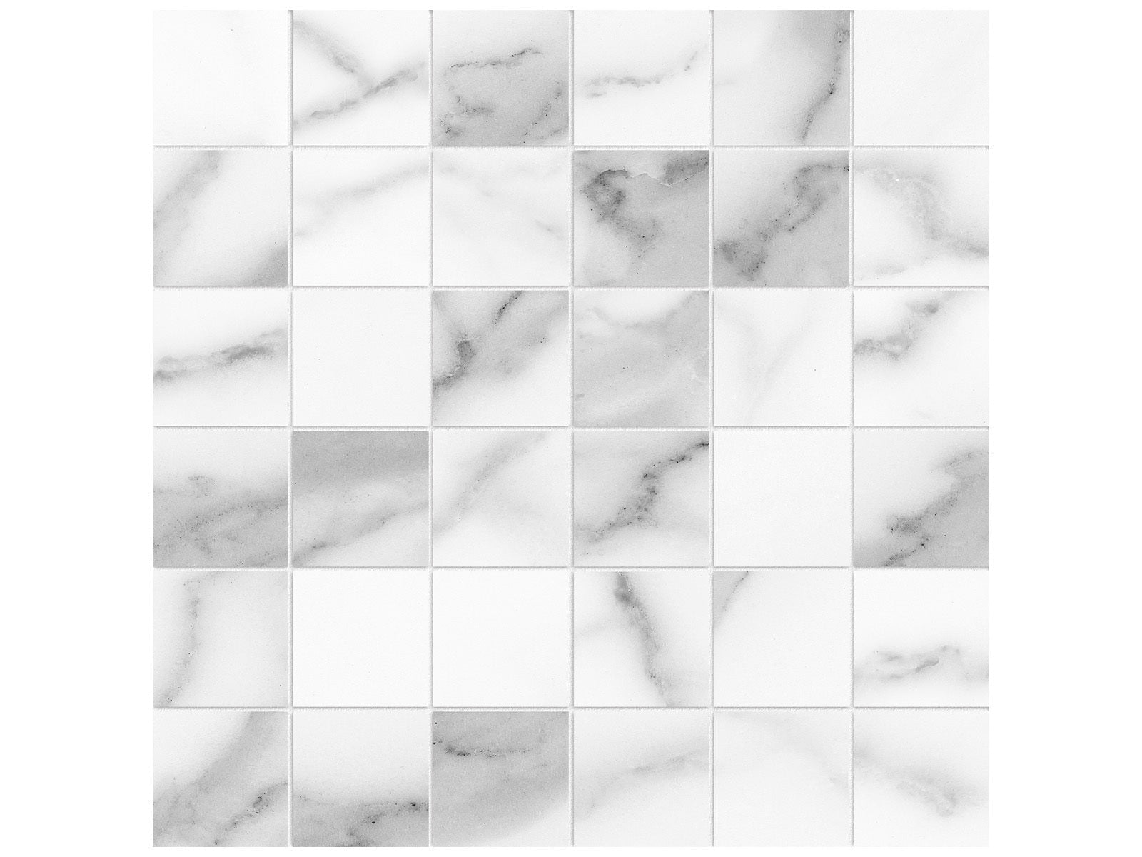 Anatolia - Lumino - Statuario - Mosaïque de porcelaine émaillée mate 5 x 5 cm (2 x 2 po)