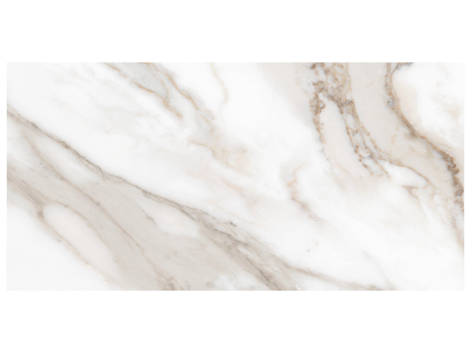 Anatolia - Majesto - Calacatta Oro - Tuile de porcelaine colorée dans la masse rectifiée aspect pierre 12 x 24 po