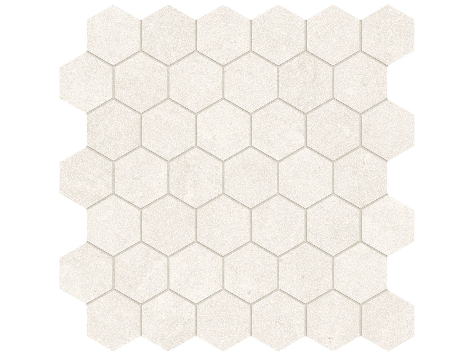 Anatolia - Majesto - French Vanilla - Mosaïque hexagonale de porcelaine colorée dans la masse vintage 5 cm (2 po)