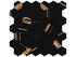 Anatolia - Majesto - Sahara Noir - Mosaïque hexagonale de porcelaine colorée dans la masse adoucie 5 cm (2 po)
