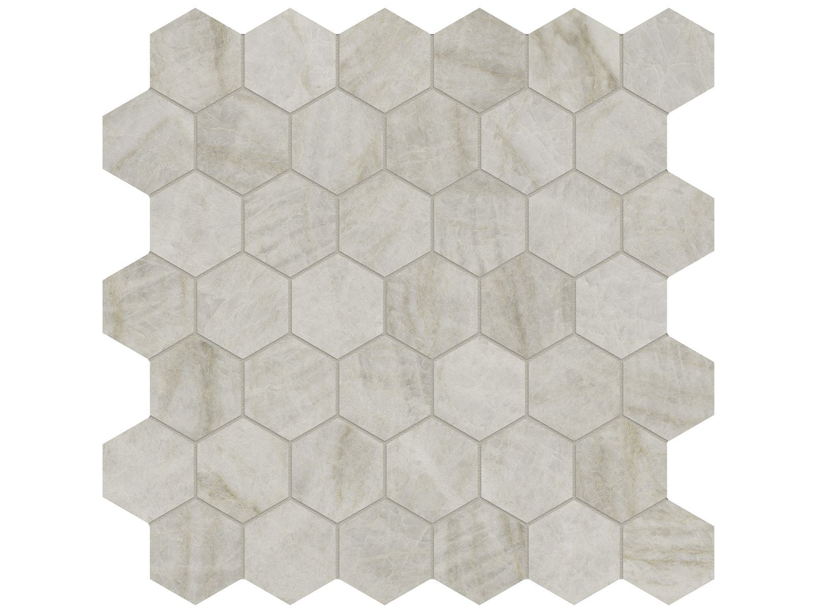 Anatolia - Majesto - Taj Mahal - Mosaïque hexagonale de porcelaine colorée dans la masse adoucie 5 cm (2 po)