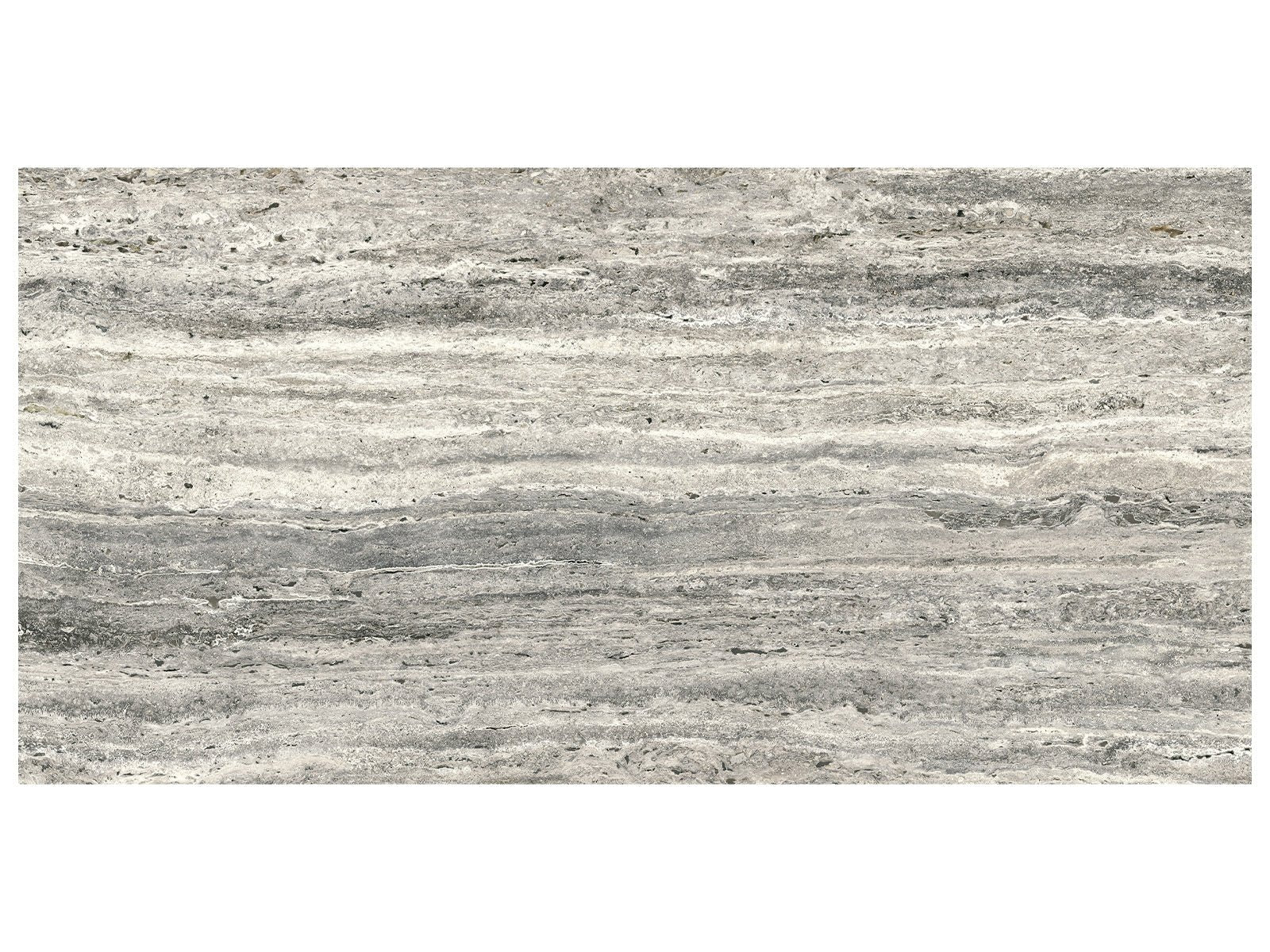 Anatolia - Majesto - Travertino Titanium - Tuile de porcelaine colorée dans la masse rectifiée aspect pierre 12 x 24 po
