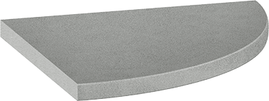 Anatolia - Marmiline - Shadow - Tablette d'angle en pierre reconstituée polie 22,6 cm (8,9 po) - boîte de 10 - vue 3D