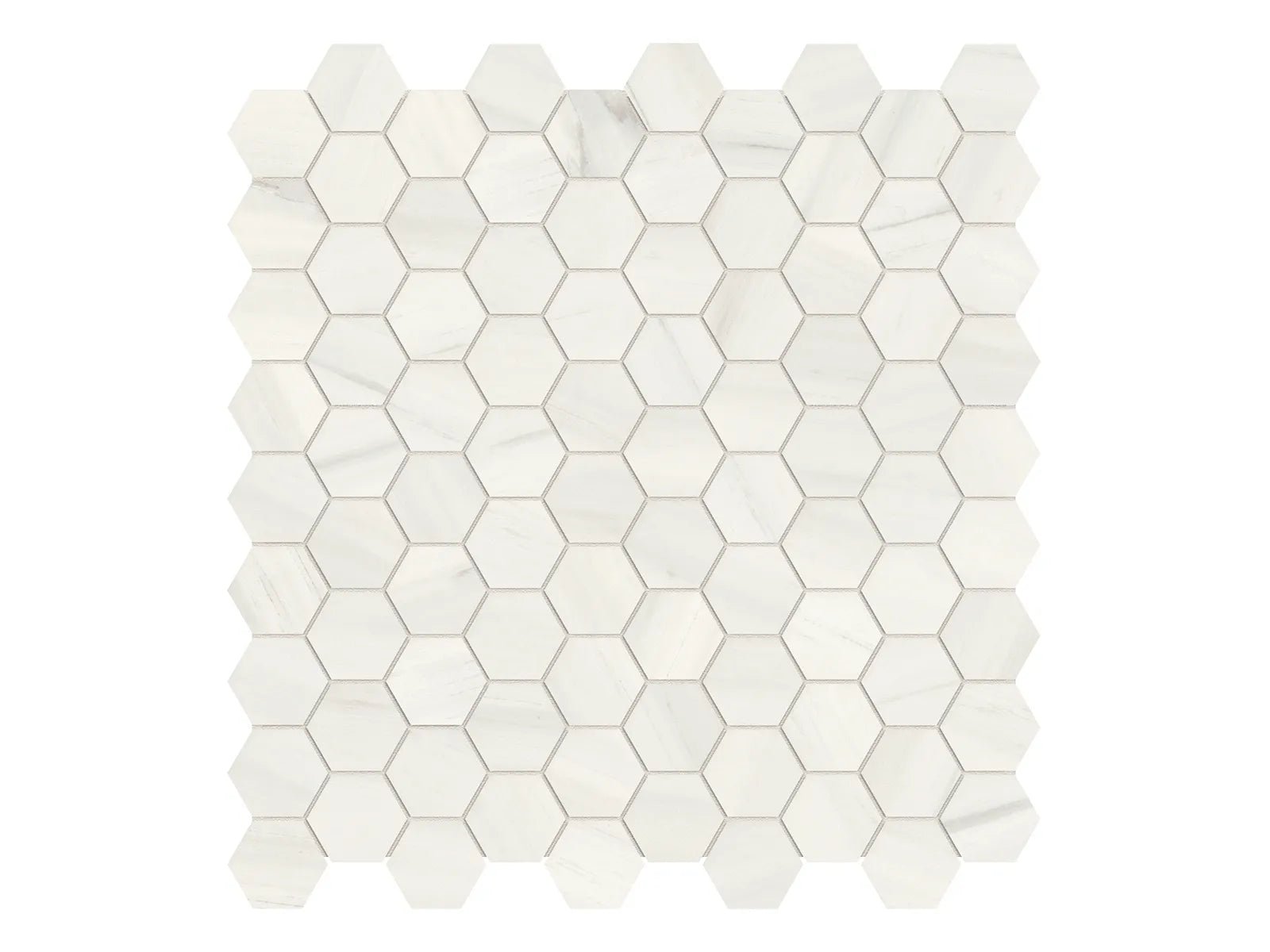 Anatolia - Mayfair - Suave Bianco - Mosaïque hexagonale de porcelaine émaillée lustrée 3,2 cm (1 1/4 po) - Ceramed