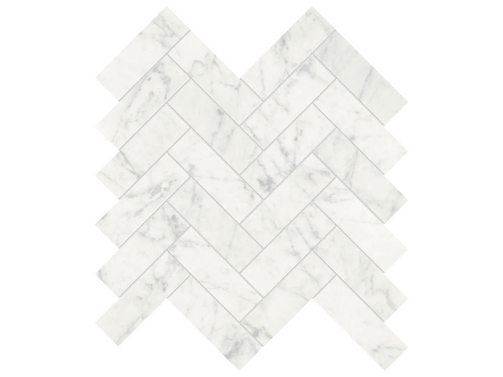 Anatolia - Mosaïque à chevrons Eterna Bianco Adoucie 12" x 12" (vendu au pi²) ||5001-0272-0-SQFT - Ceramed