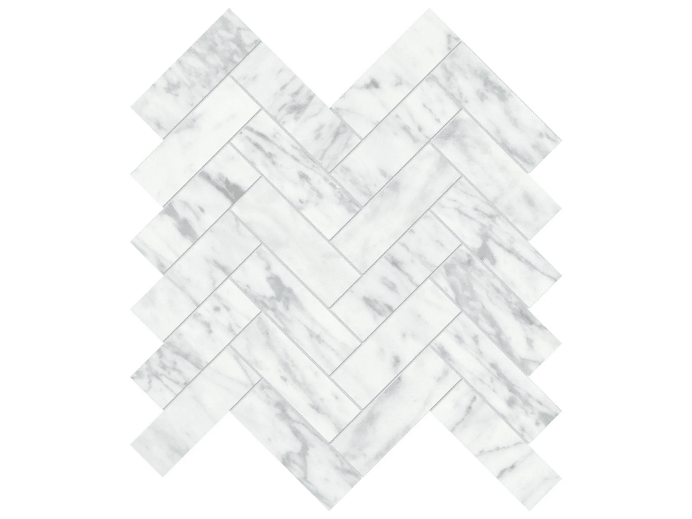 Anatolia - Mosaïque à chevrons Virtue Bianco Adoucie 12" x 12" (vendu au pi²) ||5001-0278-0-SQFT - Ceramed