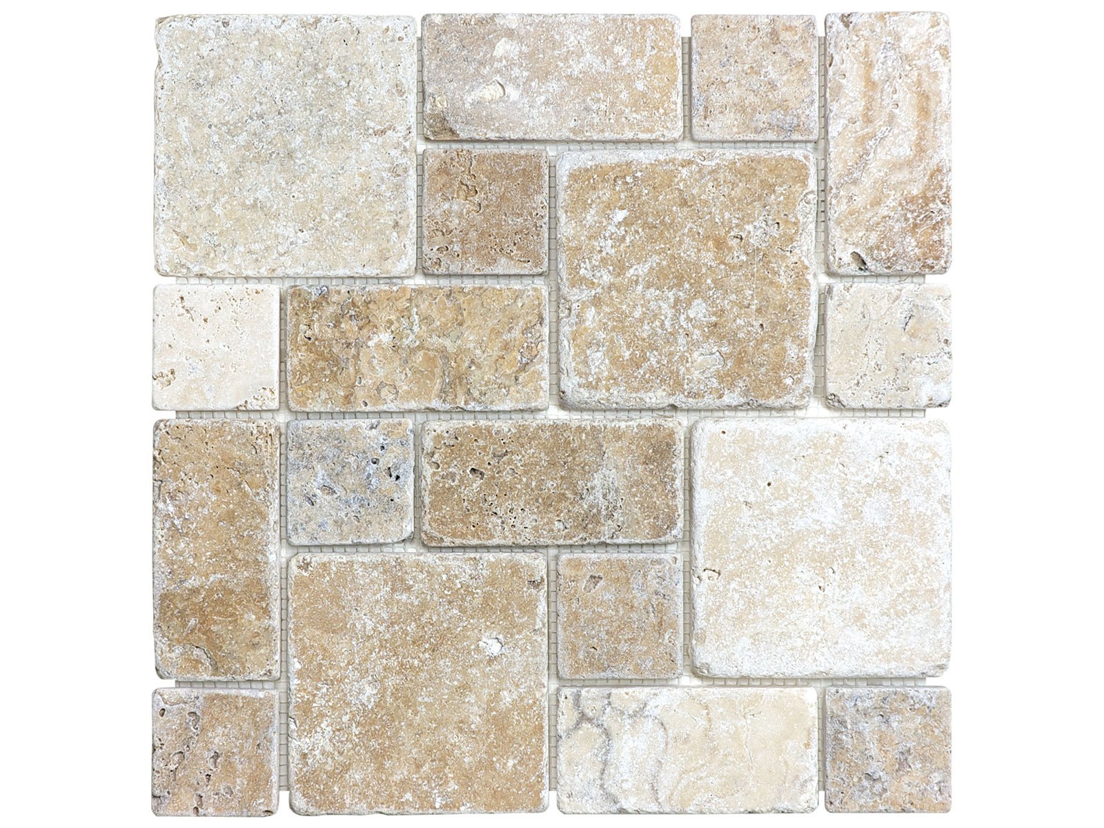 Anatolia - Mosaïque de pierre naturelle Picasso Roman Pattern tumbled ||5001-0113-0 - Ceramed