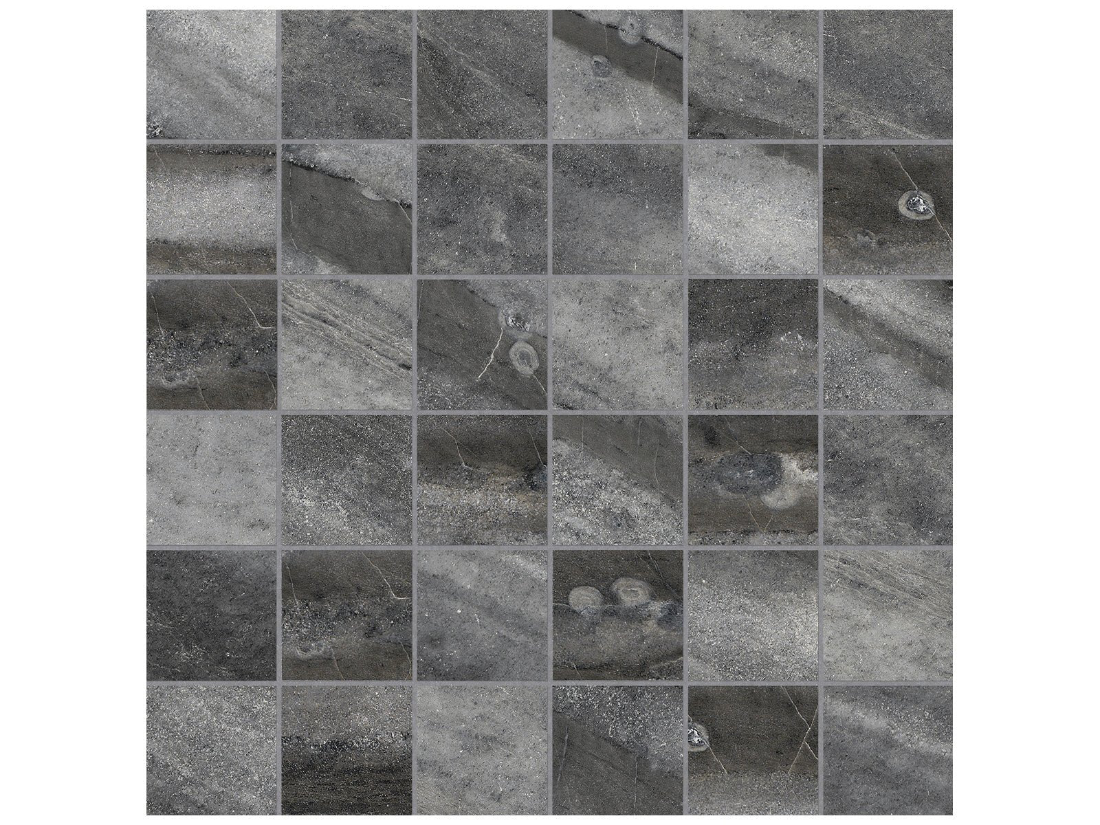 Anatolia - Mosaïque de porcelaine Evolution Carbon mate 2" x 2" ||4501-0092-0 - Ceramed