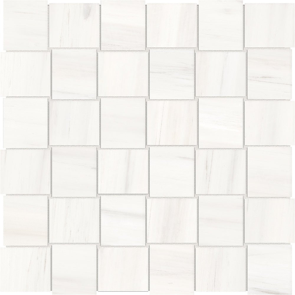 Anatolia - Mosaïque de porcelaine Mayfair Suave Bianco Basketweave polie 2" x 2" ||4501-0143-1 - Ceramed