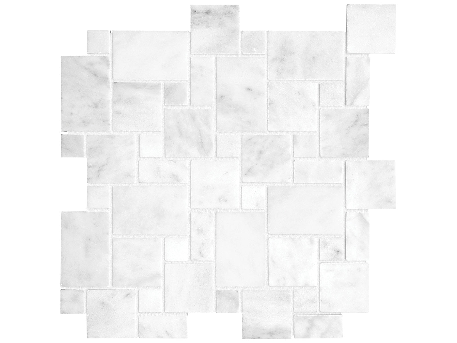 Anatolia - Mosaïque en marbre Bianco Venatino mini Versailles polie 12" x 12" ||5001-0027-0 - Ceramed
