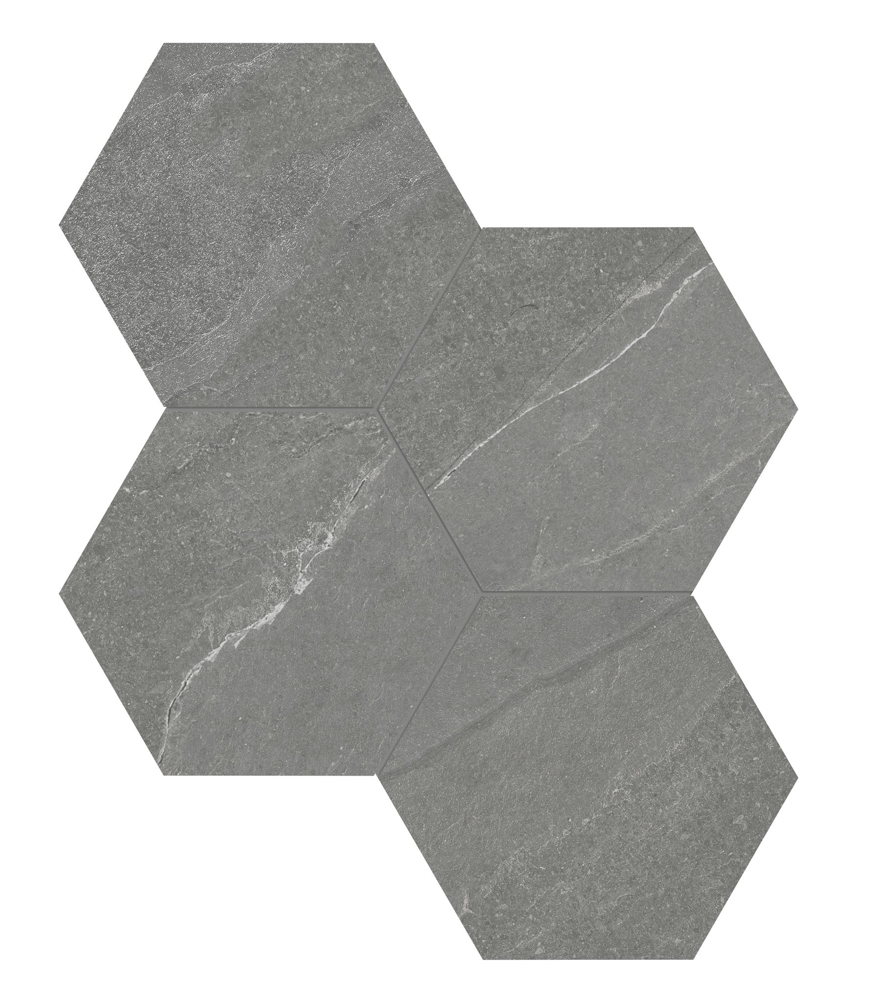 Anatolia - Nord - Chromium - Mosaïque hexagone Matte 15 cm (6 po) ||4501-0389-1 - Ceramed