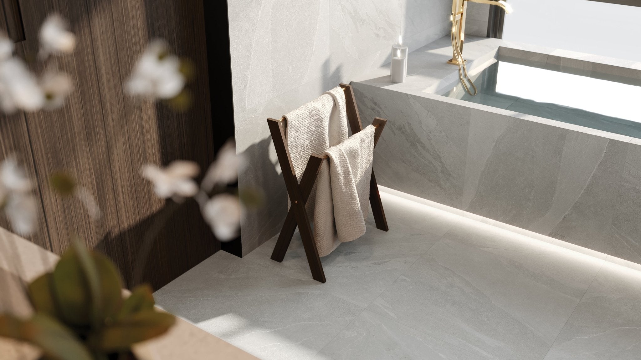 Nord Palladium Matte Rectified Color Body Porcelain Tile - Lifestyle
