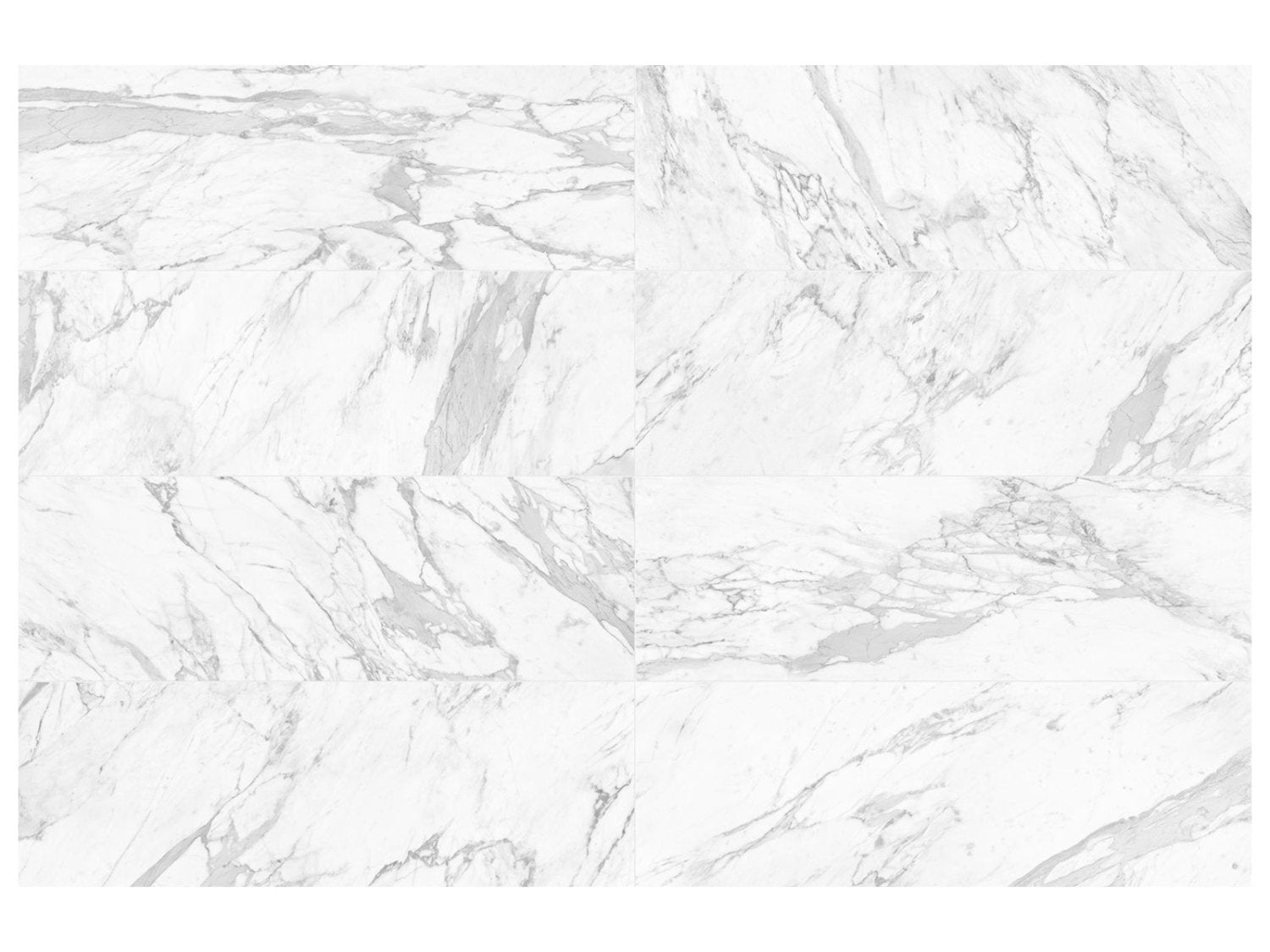 Anatolia - Raffino - Bianco Vita - Tuile murale de céramique émaillée aspect marbre, fini mat, rectifiée 30 x 90 cm (12 x 36 po)