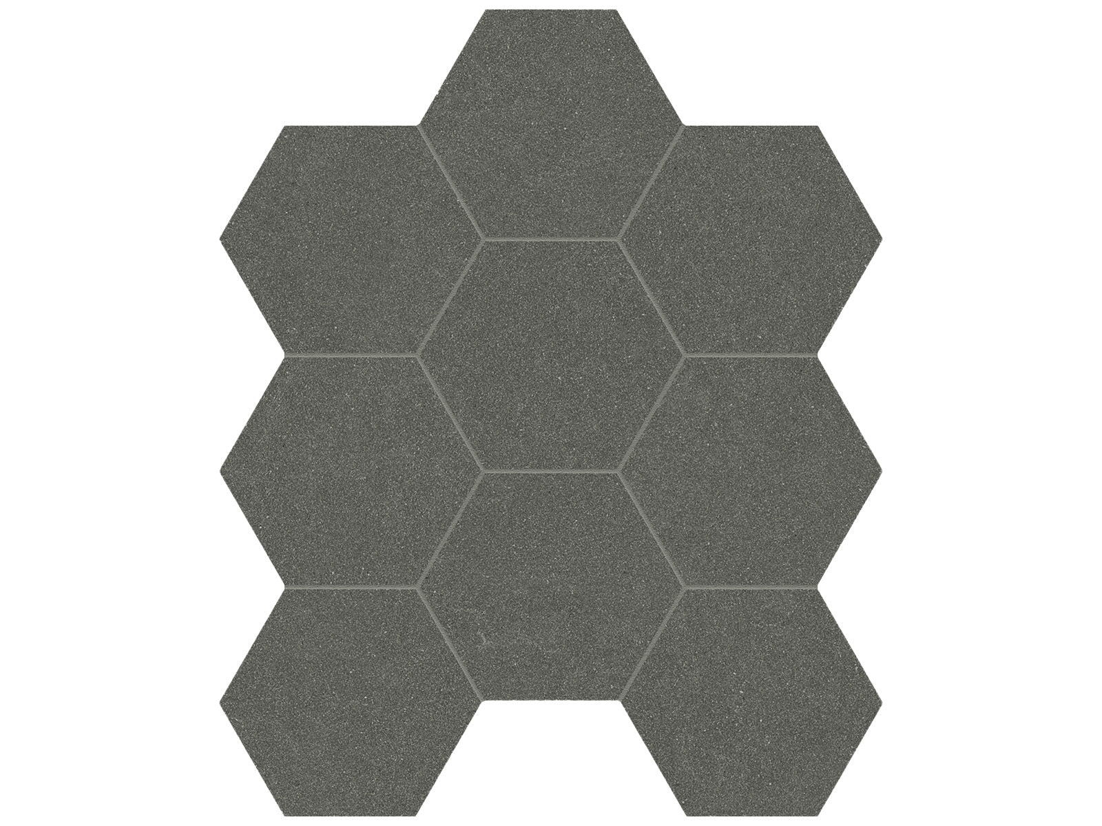 Anatolia - Serena - Flint - Mosaïque hexagonale de porcelaine colorée dans la masse mat organique 10 cm (4 po)