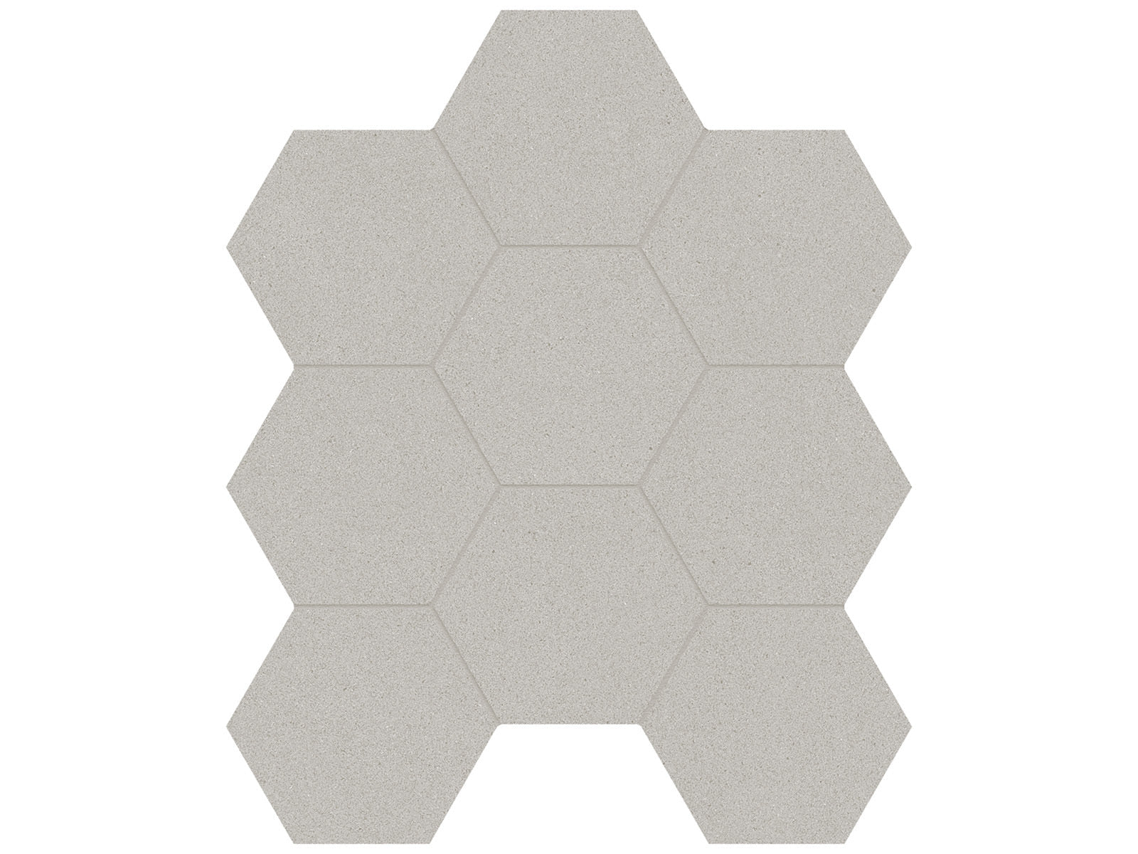 Anatolia - Serena - Pewter - Mosaïque hexagonale de porcelaine colorée dans la masse mat organique 10 cm (4 po)