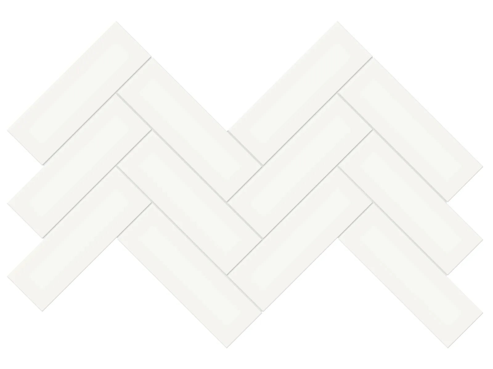 Soho Canvas White - Mosaïque Herringbone mate