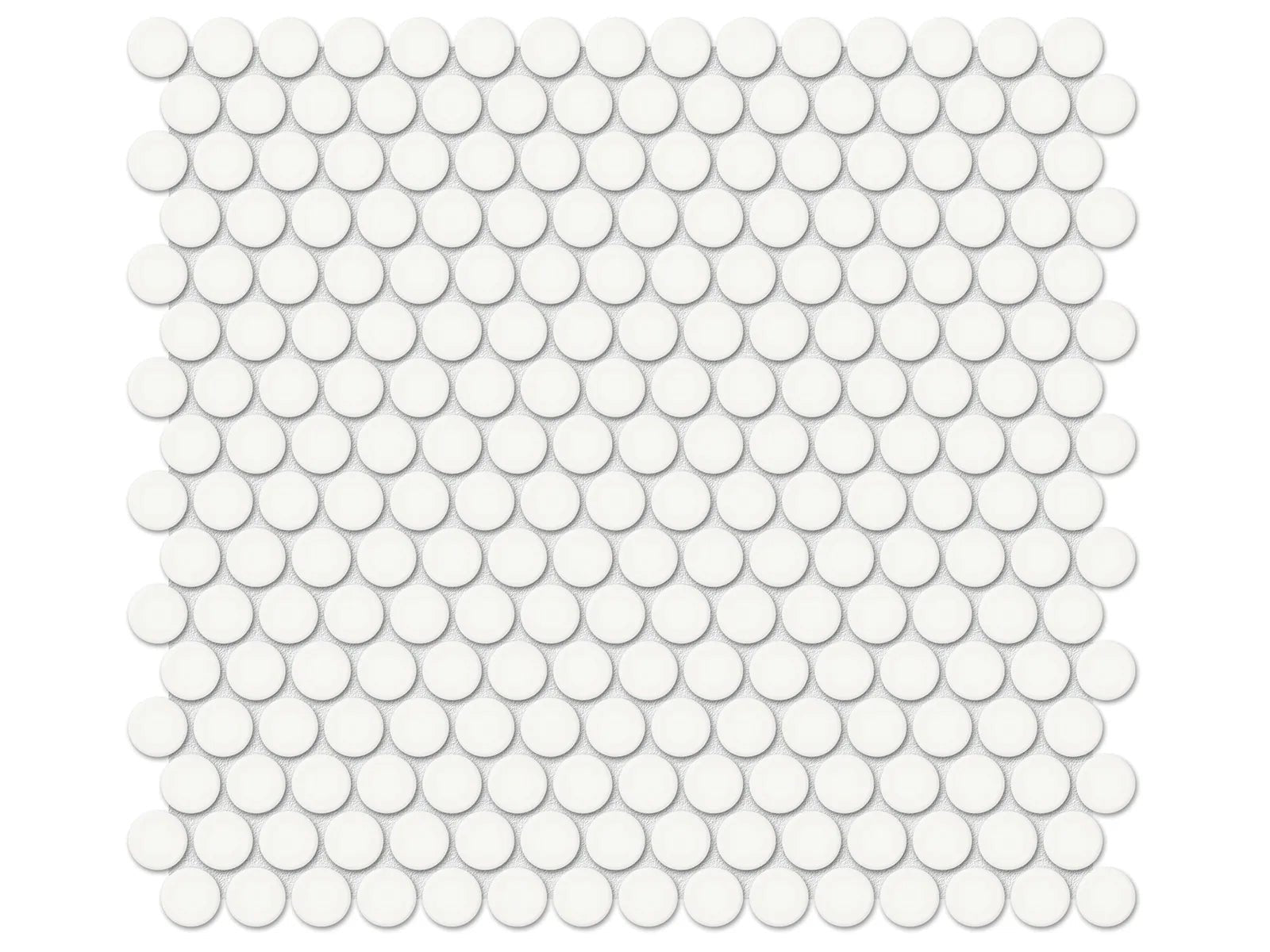 Soho Canvas White - Mosaïque Penny Round mate