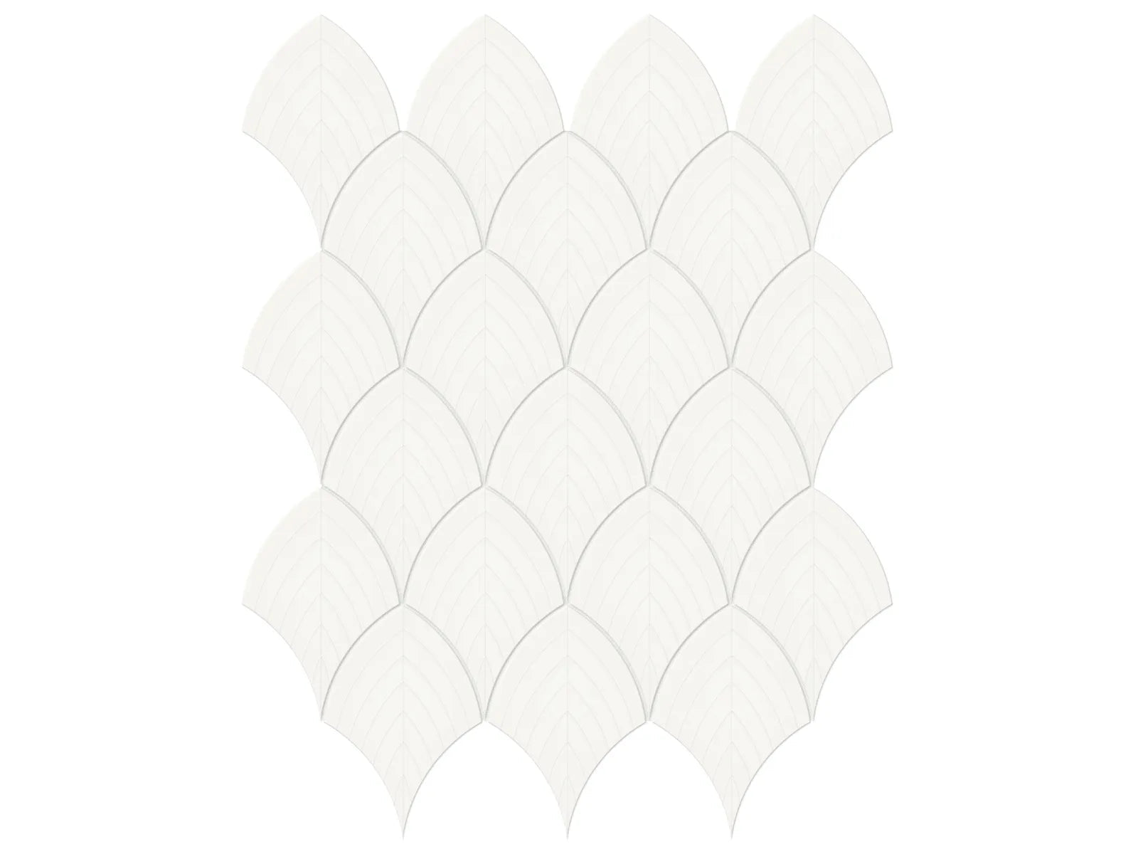 Soho Canvas White - Mosaïque Scallop lustrée