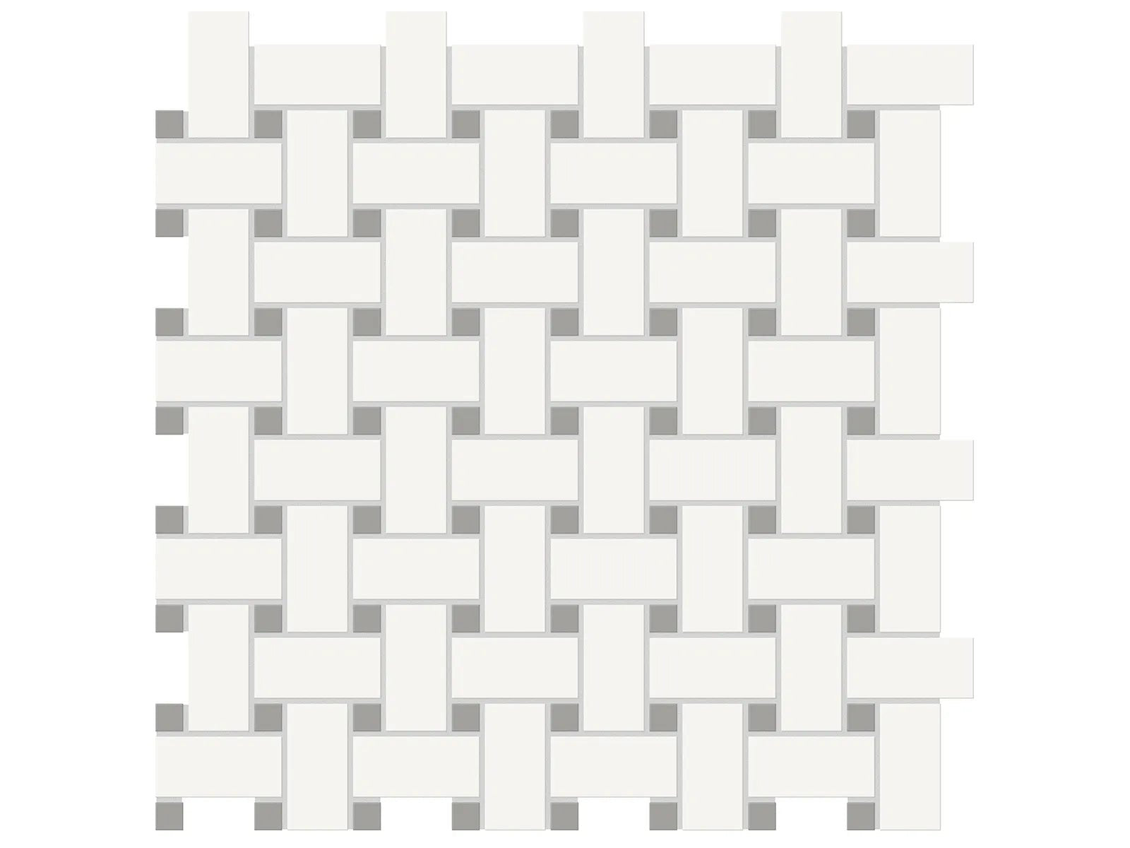 Soho Canvas White w/ Cement Chic - Mosaïque Basketweave mate