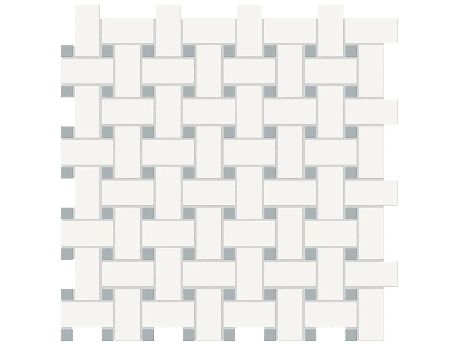 Soho Canvas White w/ Cloud Blue - Mosaïque Basketweave mate