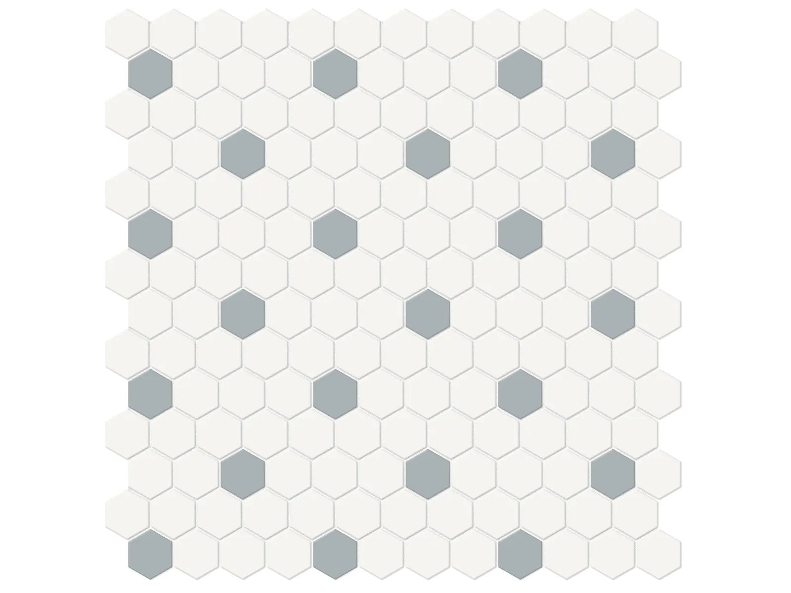 Soho Canvas White w/ Cloud Blue - Mosaïque Hexagon 1 po mate
