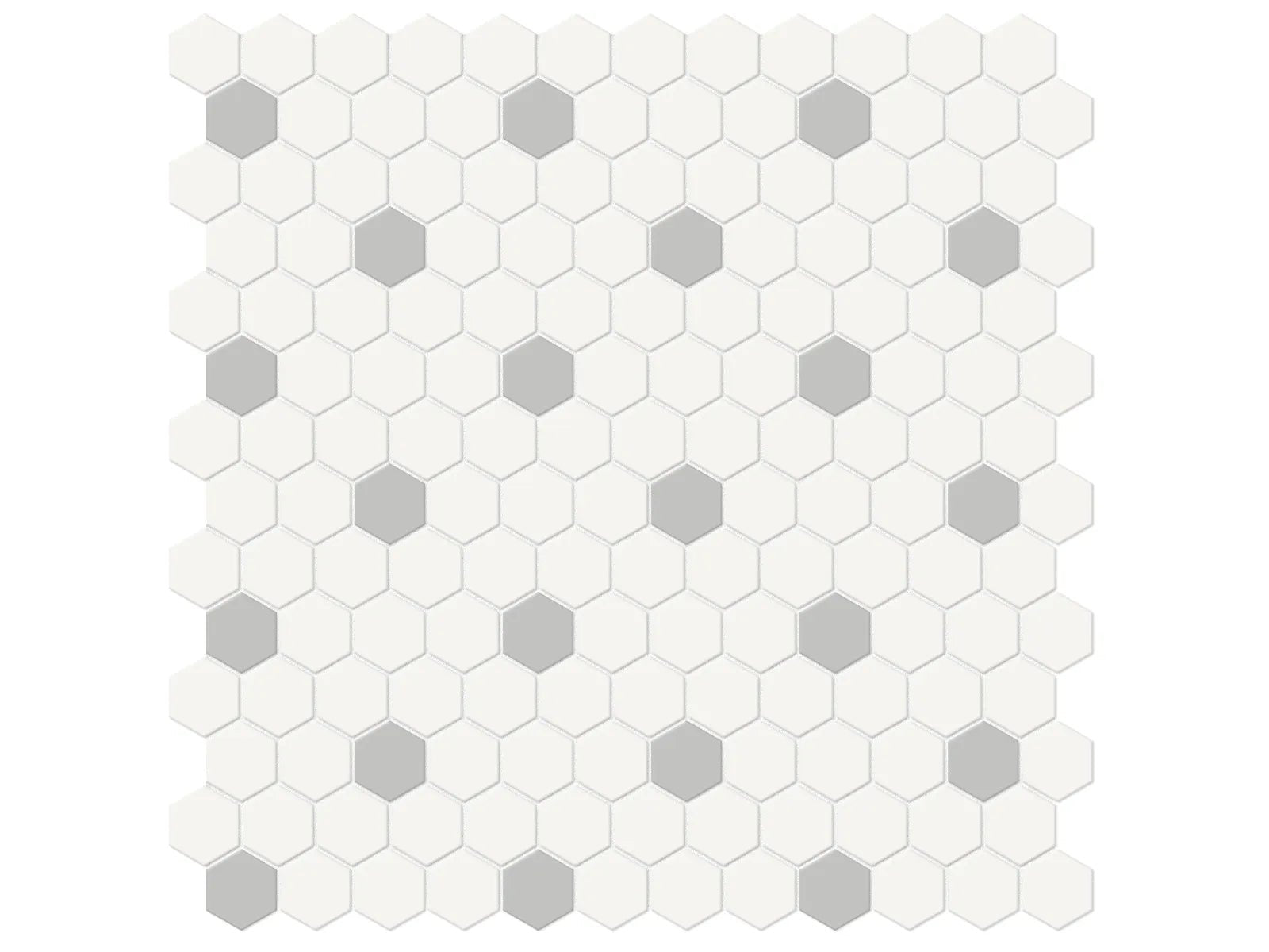 Soho Canvas White w/ Loft Grey - Mosaïque Hexagon 1 po mate