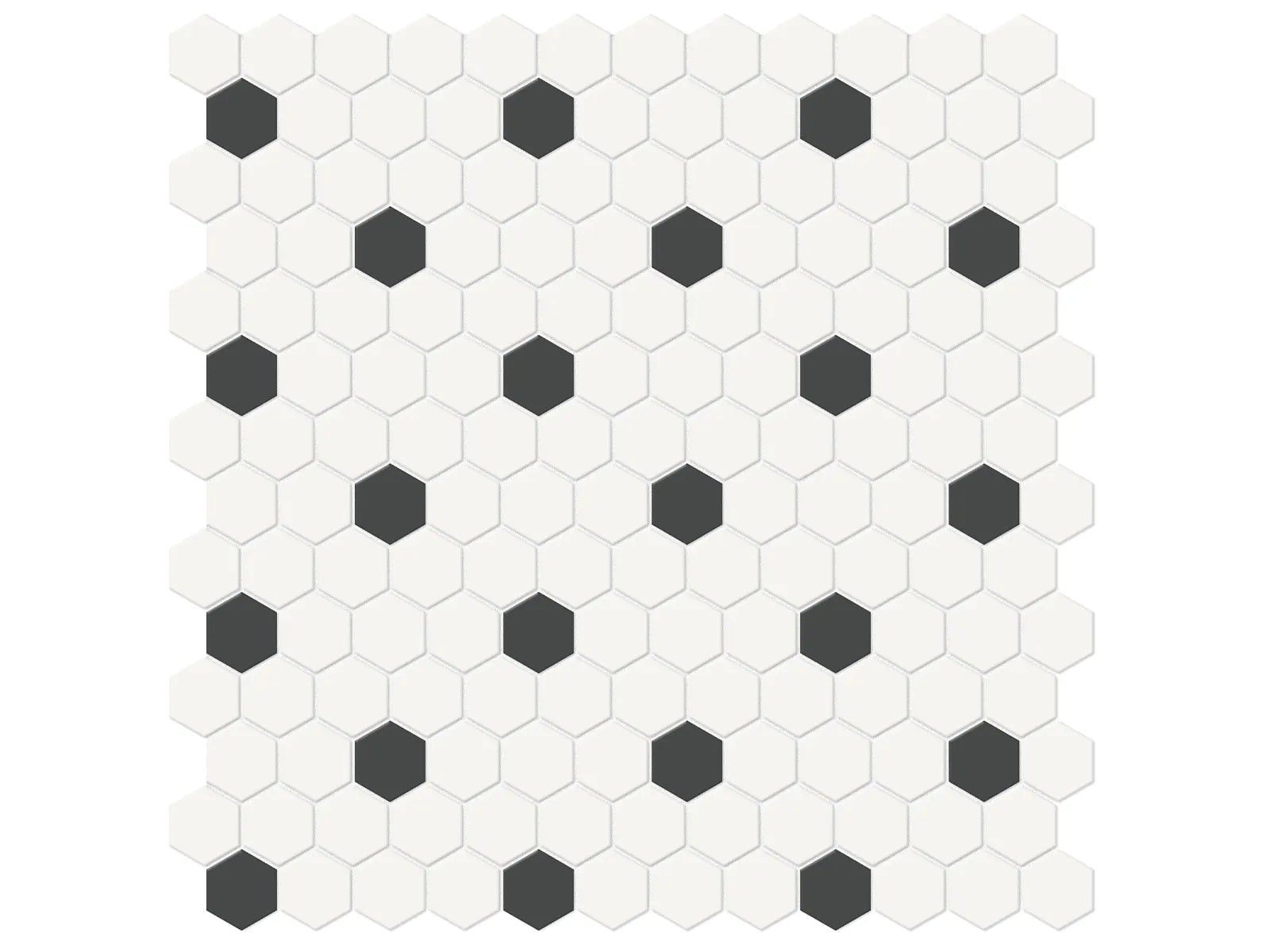 Soho Canvas White w/ Retro Black - Mosaïque Hexagon 1 po mate