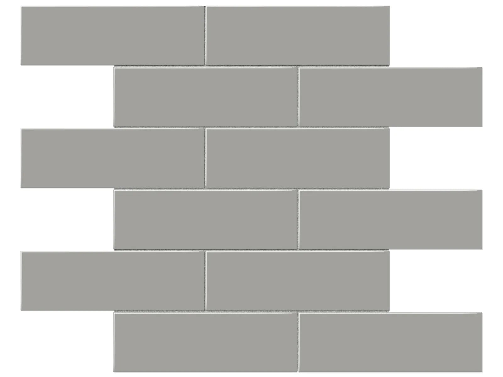 Anatolia - Soho - Cement Chic - Mosaïque Brick lustrée 12 x 12 po ||4501-0499-0 - Ceramed