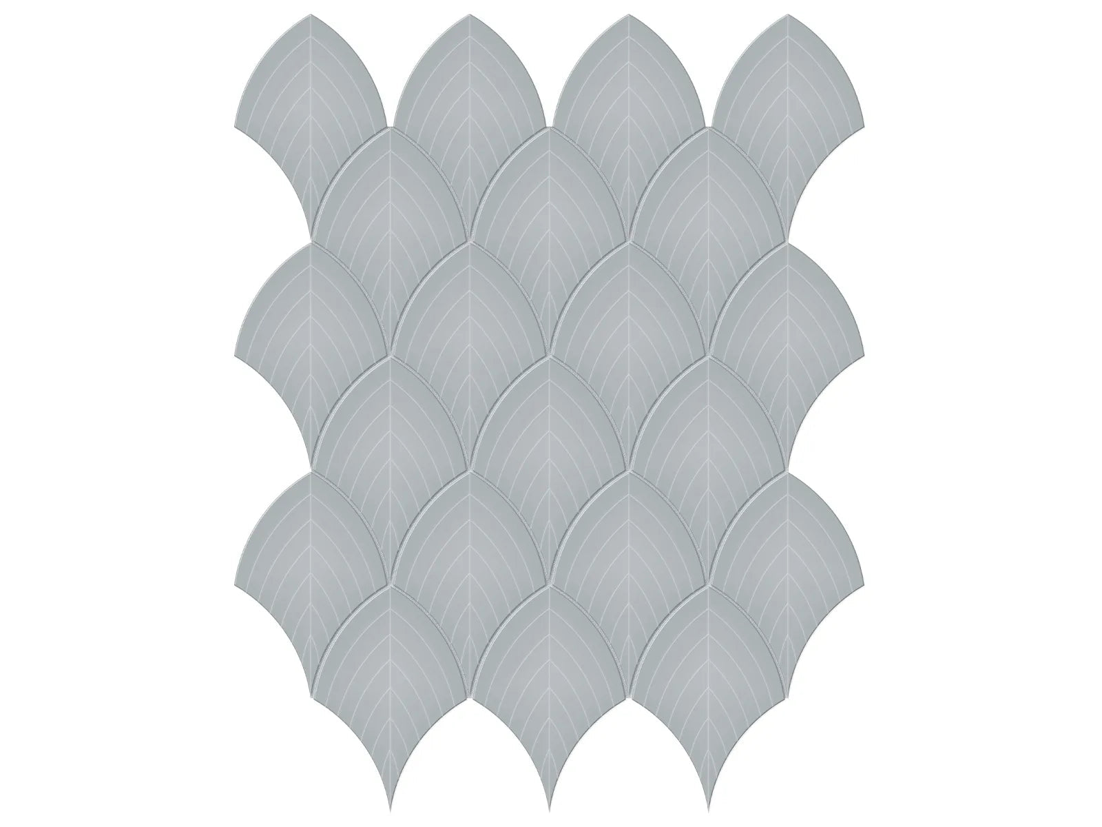 Soho Cloud Blue - Mosaïque Scallop lustrée